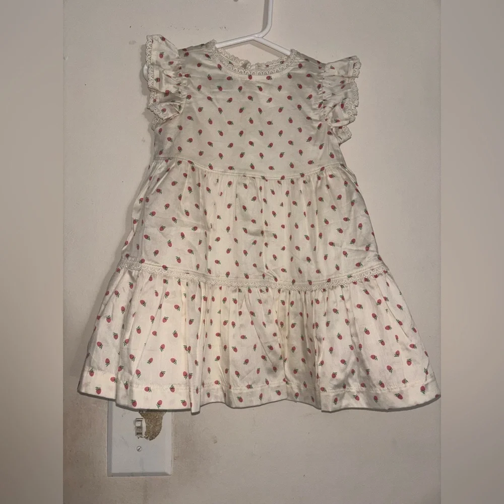 Amazon Essentials Baby Girls Woven Ruffle Sleeve Dress 24 Months - Picture 1 of 9